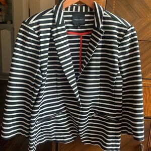 Christian Siriano Black and White Striped Blazer